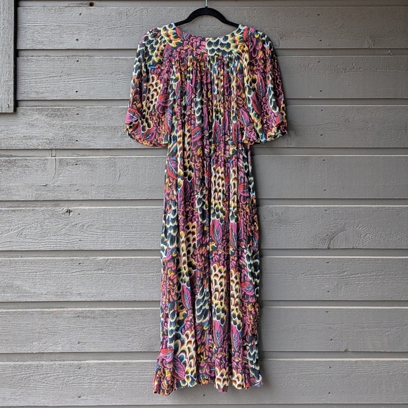 NWT Go Softly Patio Colorful Floral House Dress Mumu Size Small 100% Rayon - Picture 8 of 10